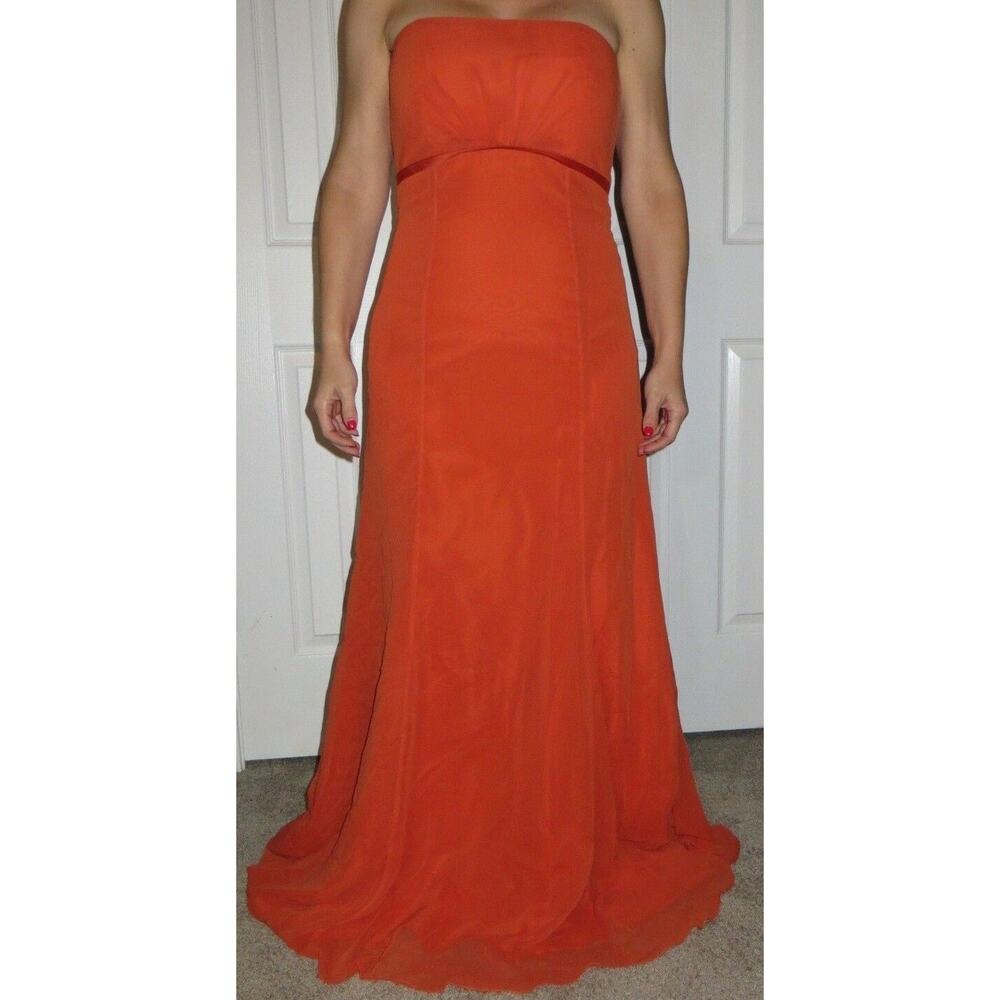 Jordan Chiffon Orange Formal Dress Size 8